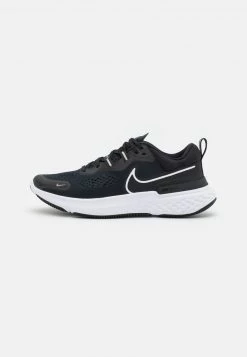 Nike Performance Herren REACT MILER - Laufschuh Neutral - Black/white/smoke Grey