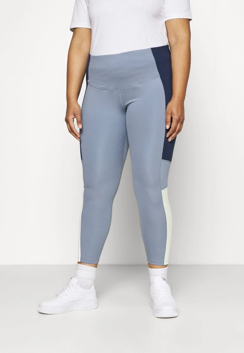 Nike Performance Damen ONE PLUS - Tights - Ashen Slate/lime Ice/white 1 Nike Performance Damen ONE PLUS - Tights - Ashen Slate/lime Ice/white