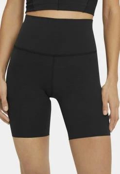 Nike Performance Damen THE YOGA LUXE SHORT - Tights - Black/dark Smoke Grey