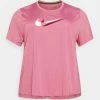 Nike Performance Damen RUN PLUS - T-Shirt Print - Light Bordeaux