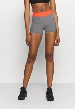 Nike Performance Damen SHORT FEMME - Tights - Smoke Grey/heather/bright Mango/white