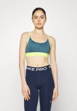 Nike Performance INDY LOGO BRA - Sport-BH Mit Leichter Stützkraft - Ash Green/aviator Grey/atomic Green/white | Damen