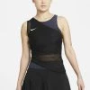 Nike Performance BEZ RĘKAWÓW DO TENISA COURT DRI-FIT ADV SLAM - Top - Black/white | Damen