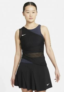 Nike Performance BEZ RĘKAWÓW DO TENISA COURT DRI-FIT ADV SLAM - Top - Black/white | Damen