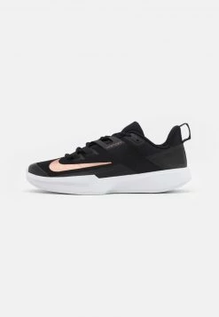 Nike Performance Damen COURT VAPOR LITE CLAY - Tennisschuh Für Sandplätze - Black/white/metallic Red Bronze