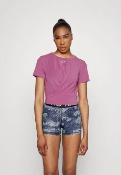 Nike Performance ONE LUXE - Sport T-shirt - Light Bordeaux/silver | Damen