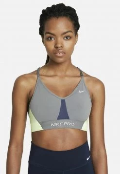 Nike Performance Damen DRI-FIT INDY GEWATTEERDE SPORT-BH MET KLEURBLOKKEN EN LICHT - Sport BH - Smoke Grey