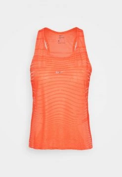 Nike Performance TANK - Sport T-shirt - Bright Mango/white/metallic Silver | Damen