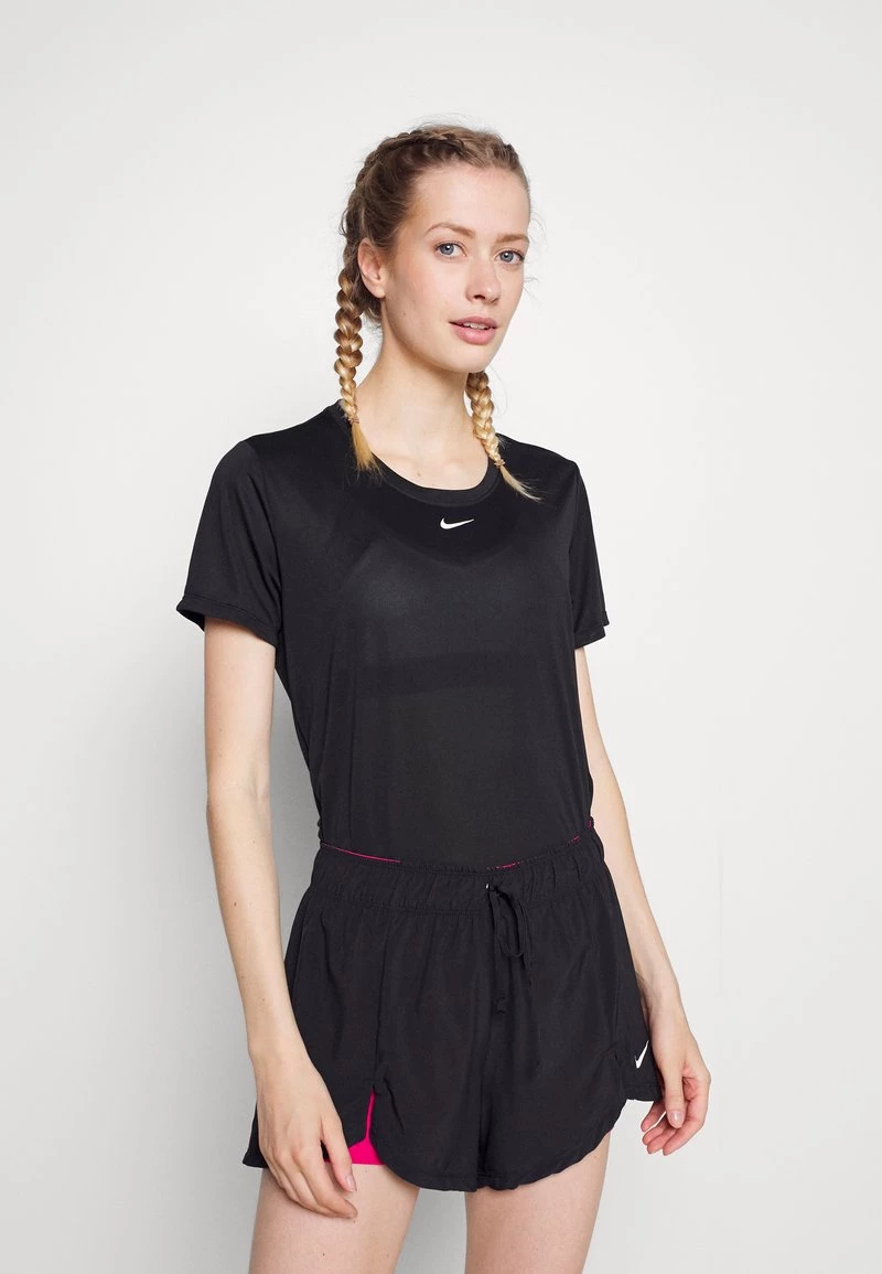 Nike Performance Damen ONE - Sport T-shirt - Black/white 1 Nike Performance Damen ONE - Sport T-shirt - Black/white