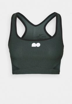 Nike Performance Damen CROP - Sport T-shirt - Hasta/black/white