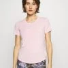 Nike Performance Damen ONE LUXE - T-Shirt Basic - Pink Glaze/reflective Silver