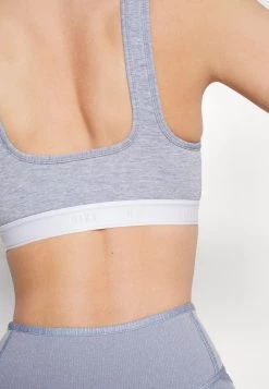 Nike Performance Damen SOFT TEE BRA - Sport-BH Mit Mittlerer Stützkraft - Ashen Slate Heather/white -Angebote Nike Store c96df816bd9b42fbba73f97a72ef1098