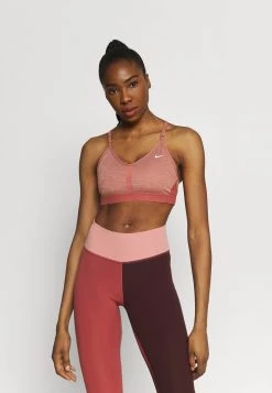 Nike Performance Damen INDY V NECK BRA - Sport-BH Mit Leichter Stützkraft - Canyon Rust/pure/white