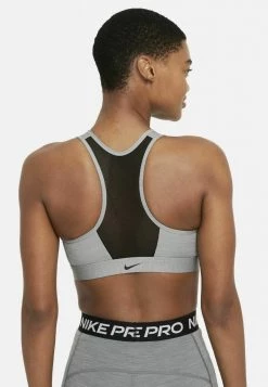 Nike Performance Damen ZIP FRONT BRA - Sport-BH Mit Mittlerer Stützkraft - Particle Grey Heather Black -Angebote Nike Store cb9237d98bb544bb82d2cd0f450c1b06