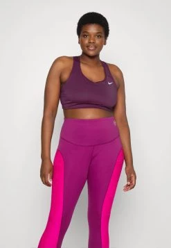 Nike Performance Damen W NK DF SWSH NON PAD PLUS - Sport-BH Mit Mittlerer Stützkraft - Sangria/white