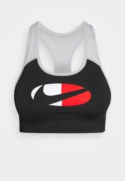 Nike Performance Damen LOGO BRA - Sport-BH Mit Mittlerer Stützkraft - Black/white/light Smoke Grey -Angebote Nike Store cbf28e99a32449f4aa141c4f49cbb4a1