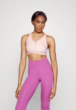 Nike Performance Damen ZIP FRONT BRA - Sport-BH Mit Mittlerer Stützkraft - Atmosphere/white