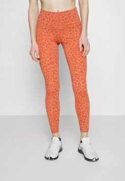 Nike Performance Damen ONE LEOPARD - Tights - Madder Root/white