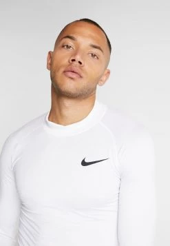 Nike Performance PRO TIGHT MOCK - Langarmshirt - White/black | Herren -Angebote Nike Store d1ac9183a0064e7482717c123bb61eb8