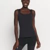 Nike Performance THE YOGA LUXE TANK - Top - Black/dark Smoke Grey | Damen