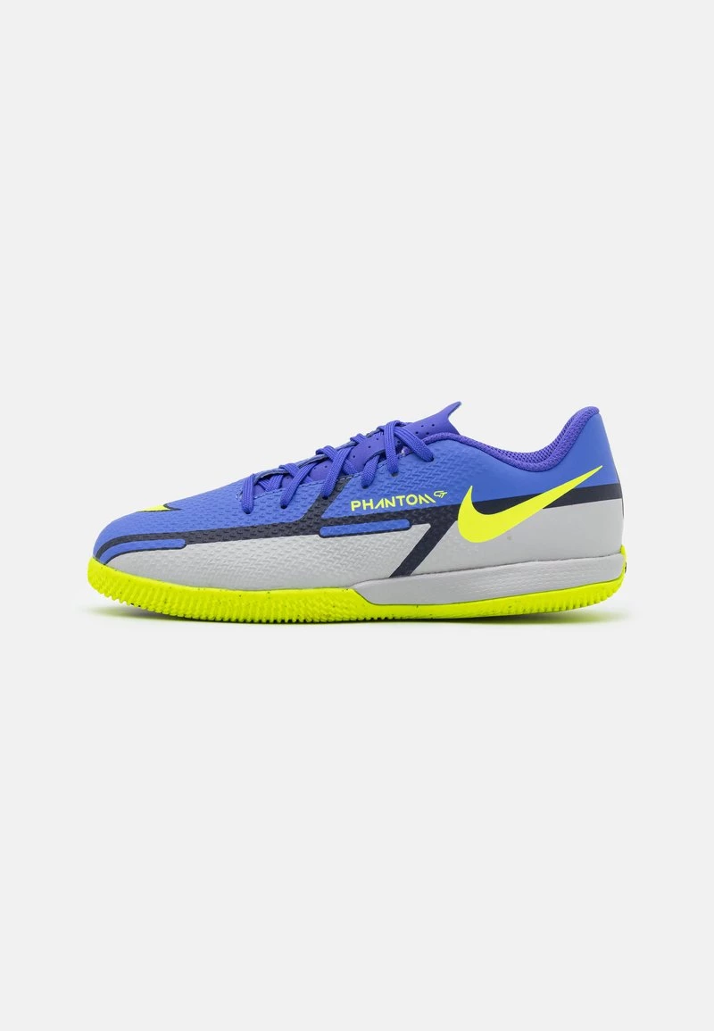 Nike Performance JR PHANTOM GT2 ACADEMY IC UNISEX - Fußballschuh Halle - Sapphire/volt/grey Fog/blue Void 1 Nike Performance JR PHANTOM GT2 ACADEMY IC UNISEX - Fußballschuh Halle - Sapphire/volt/grey Fog/blue Void