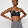 Nike Performance Damen AIR INDY LOGO BRA - Sport-BH Mit Leichter Stützkraft - Black/white