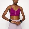 Nike Performance Damen INDY V NECK BRA - Sport-BH Mit Leichter Stützkraft - Sangria/light Bordeaux/sangria/white