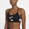 Nike Performance NIKE DRI-FIT INDY GEPOLSTERTER SPORT-BH MIT LEICHTEM HALT, COLOR BLOCKING UND LOGO FÜR DAMEN - Sport BH - Black/white/(particle Grey)
