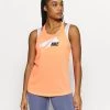 Nike Performance Damen DRY ELASTIKA - Sport T-shirt - Bright Mango/black