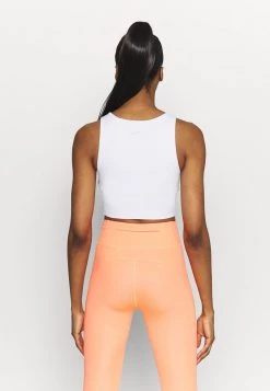 Nike Performance TANK FEMME - Sport T-shirt - White/bright Mango/grey Fog | Damen -Angebote Nike Store d904201c9f0b4ad395647fd2a6285614