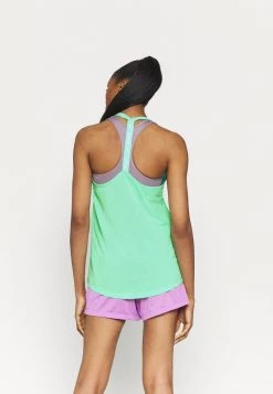 Nike Performance Damen DRY ELASTIKA TANK - Sport T-shirt - Green Glow/heather/white -Angebote Nike Store d9513ab1dfb84eb9a6c18079272108b8