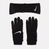 Nike Performance Herren MENS ESSENTIAL RUNNING HEADBAND AND GLOVE SET - Fingerhandschuh - Black/silver