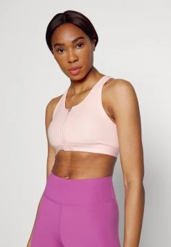 Nike Performance Damen ZIP FRONT BRA - Sport-BH Mit Mittlerer Stützkraft - Atmosphere/white -Angebote Nike Store def656b9420c43cebb98eeb6c70af2fd