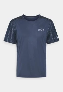 Nike Performance Herren RUN RISE - T-Shirt Print - Thunder Blue/silver