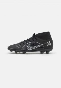 Nike Performance Herren MERCURIAL 8 CLUB FG/MG - Fußballschuh Nocken - Black/metallic Silver/medium Ash