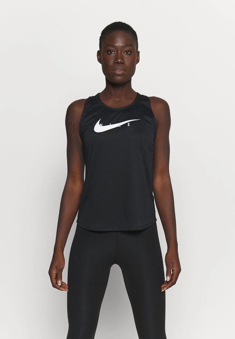 Nike Performance Damen RUN TANK - Top - Black/silver 1 Nike Performance Damen RUN TANK - Top - Black/silver