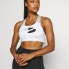 Nike Performance Damen LOGO BRA - Sport-BH Mit Mittlerer Stützkraft - White/black/light Smoke Grey