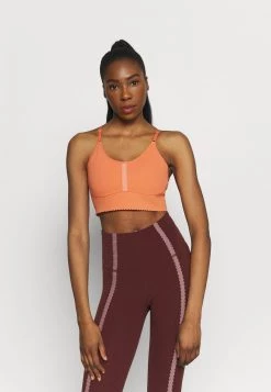 Nike Performance Damen INDY EYELET BRA - Sport-BH Mit Leichter Stützkraft - Apricot Agate/arctic Orange