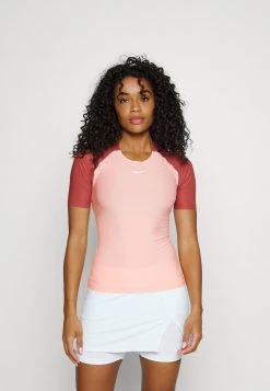 Nike Performance Damen Sport T-shirt - Bleached Coral/canyon Rust/white