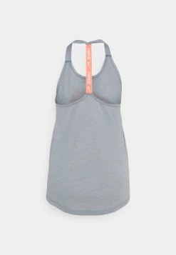 Nike Performance Damen DRY ELASTIKA - Sport T-shirt - Smoke Grey Heather/bright Mango/white -Angebote Nike Store ec290095cdc74f25a319f02319ee1d34