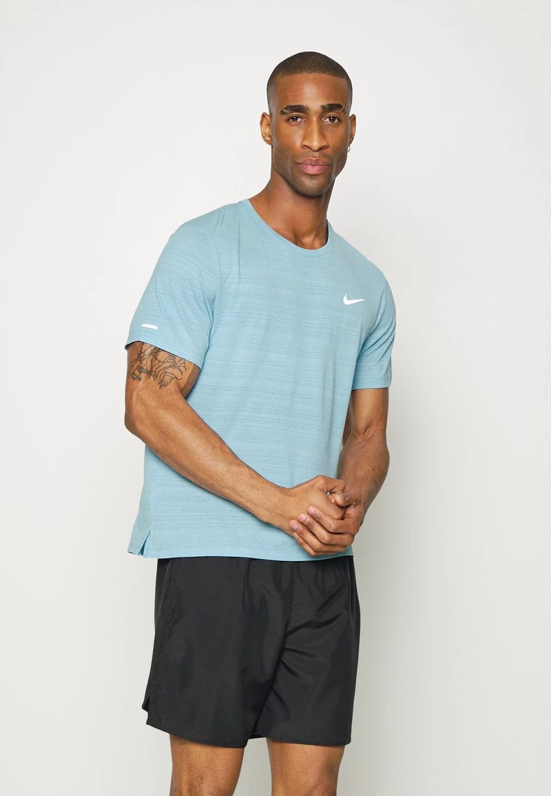 Nike Performance Herren MILER TOP - Sport T-shirt - Worn Blue/reflective Silver 1 Nike Performance Herren MILER TOP - Sport T-shirt - Worn Blue/reflective Silver