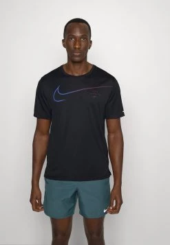 Nike Performance Herren RUN MILER - Sport T-shirt - Black/sangria