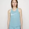 Nike Performance Damen RUN TANK - Top - Worn Blue/white