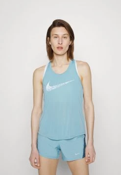 Nike Performance Damen RUN TANK - Top - Worn Blue/white