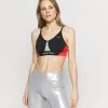 Nike Performance Damen INDY PRO BRA - Sport-BH Mit Leichter Stützkraft - Black/white/chile Red/metallic Silver
