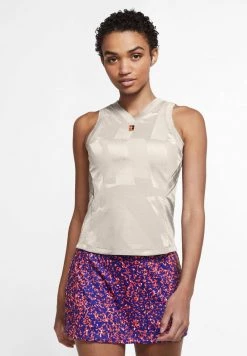 Nike Performance Damen COURT DRI-FIT SLAM - Sport T-shirt - Ecru