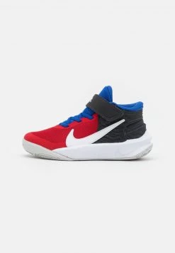 Nike Performance TEAM HUSTLE D 10 FLYEASE UNISEX - Basketballschuh - Off Noir/white/university Red/game Royal