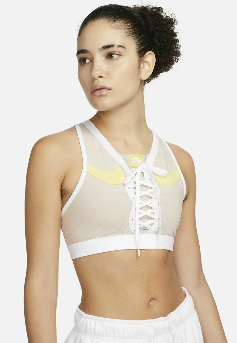 Nike Performance NIKE DRI-FIT AIR FORCE MET VETERS EN MEDIUM ON - Bustier - Fossil Stone White Saturn Gold White | Damen 1 Nike Performance NIKE DRI-FIT AIR FORCE MET VETERS EN MEDIUM ON - Bustier - Fossil Stone White Saturn Gold White | Damen