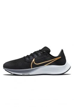 Nike Performance AIR ZOOM PEGASUS 38 - Laufschuh Neutral - Black/mtlc Gold Coin-thunder Blue-ashen Slate-football Grey | Damen