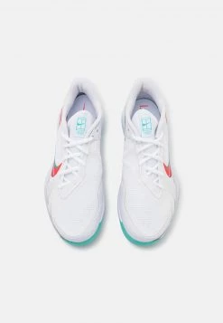 Nike Performance Damen COURT AIR ZOOM VAPOR PRO - Multicourt Tennisschuh - White/washed Teal/habanero Red -Angebote Nike Store f57a70857af64ab3a2ece4f19cab15c4